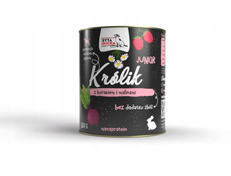 Karma Mokra dla Szczeniąt Syta Micha z Królikiem, Burakiem i Malinami 800 g Źródło witaminów