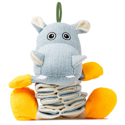 Pluszowy hipopotam z piszczałką dla psa