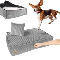 Legowisko dla psa Łóżko Materac Posłanie dla psa Jasnoszare L 80x60 cm