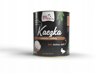 Karma Mokra dla Psa Syta Micha z Kaczką Kokosem i Szałwią 800 g Wzbogacona witaminami