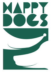 Plakat „Happy Dogs” do druku (A3, PDF) – minimalistyczna grafika dla miłośników psów i dobrego designu