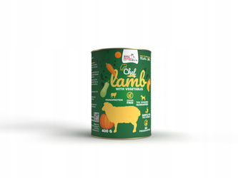 Mokra Karma dla psa Syta Micha Chef Jagnięcina z Warzywami 400 g Naturalna