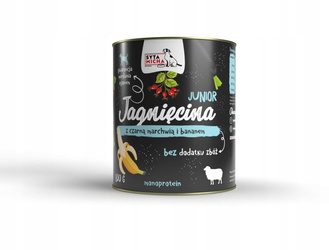 Karma Mokra dla Szczeniąt Syta Micha Jagnięcina z Czarną Marchwią i Bananem 800 g