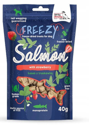 SYTA MICHA Liofilizowane przysmaki dla psa Łosoś Truskawka Bazylia FREEZY 40 g