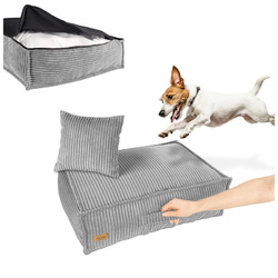 Legowisko dla małego psa Materac Posłanie dla psa Jasnoszare M 60x50 cm