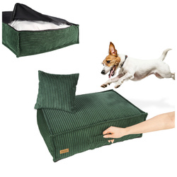 Legowisko dla małego psa  Łóżko Materac Posłanie dla psa Zielone M 60x50 cm